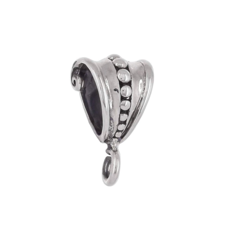 Vintage Sterling Silver Pendant Clasp / Bail Connector with Open Loop